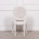 Elegant Handcarved White Cane Dining Chair | French Louis XVI Style | Art of Rajasthan - Image 5