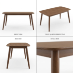 Teak Wood Dining Table Set - 6 Seater with 4 Chairs & 1 Bench Natural Finish - Image 10