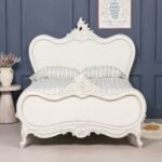 Rococo-Inspired Handcarved White Wooden Bed | Art of Rajasthan - Image 3