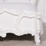 Luxurious Handcarved Wooden White Bed for Elegant Bedrooms - Image 9