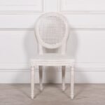 Elegant Handcarved White Cane Dining Chair | French Louis XVI Style | Art of Rajasthan - Image 4