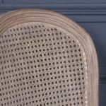 Handcarved Wooden Arm Dining Chair with Rattan Back | French Louis XVI Style - Image 8