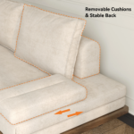Mango Wood Foldable Sofa Cum Bed with Cushion – Space-Saving - Image 4
