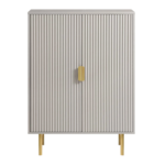 Mango Wood Cabinet 2 Door - Ripped Design with White Finish - Image 12