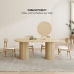 Mango Wood Oval Shape Dining Table 4 to 6 Seater - Natural Finish 63" Size - Image 6