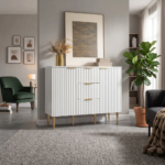 Mango Wood Sideboard with 3 Drawers and 2 Doors - White Finish - Image 2