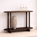 Solid Wood Curve Shape Console Table - Walnut Finish (Copy)