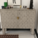Handmade Bone Inlay Cabinet Spring Design 2 Door Sideboard | Luxury Storage Cabinet for Living Room, Hallway & Bedroom