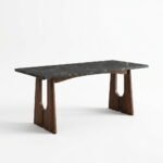 Solid Wood Rectangular Stone Top Dining Table with 4 Chairs 63" - Image 6
