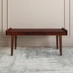 Solid Wood Bench – Dark Walnut Finish | Modern Wooden Bench for Home - Image 2