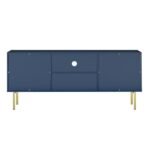 Mango Wood Media TV Unit Cabinet with 1 Drawer & 2 Doors – Indigo Blue | Modern Entertainment Unit - Image 9