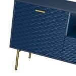 Mango Wood Media TV Unit Cabinet with 1 Drawer & 2 Doors – Indigo Blue | Modern Entertainment Unit - Image 6