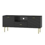 Mango Wood Media TV Unit Cabinet with 1 Drawer & 2 Doors – Indigo Blue | Modern Entertainment Unit - Image 4