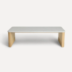 Oak Wood Square Coffee Table – White Oak Finish | Modern Wooden Coffee Table - Image 3