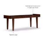 Solid Wood Bench – Dark Walnut Finish | Modern Wooden Bench for Home - Image 3