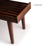 Solid Wood Bench – Dark Walnut Finish | Modern Wooden Bench for Home - Image 5