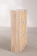 Solid Wood Cane Shoe Rack with Inside Rack – Natural Finish | Wooden Shoe Storage Cabinet - Image 6