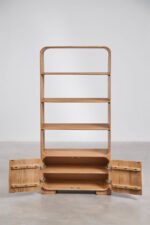 Mango Wood Bookshelf Display Cabinet with Storage Unit – Natural Finish | Modern Wooden Bookcase - Image 4