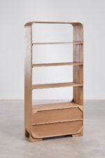 Mango Wood Bookshelf Display Cabinet with Storage Unit – Natural Finish | Modern Wooden Bookcase - Image 5