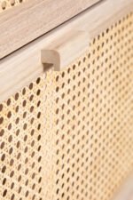 Solid Wood Cane Shoe Rack with Inside Rack – Natural Finish | Wooden Shoe Storage Cabinet - Image 3