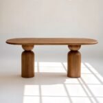 Acacia Wood Oval Dining Table with 10 Chairs - 4,6,8 or 10 Seater All Sizes Natural Finish - Image 7