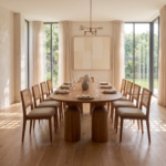 Acacia Wood Oval Dining Table with 10 Chairs - 4,6,8 or 10 Seater All Sizes Natural Finish - Image 2