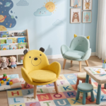 Solid Wood Kids Fabric Chair - Set of 2