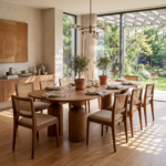 Acacia Wood Oval Dining Table with 10 Chairs - 4,6,8 or 10 Seater All Sizes Natural Finish - Image 4