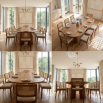 Acacia Wood Oval Dining Table with 10 Chairs - 4,6,8 or 10 Seater All Sizes Natural Finish - Image 5