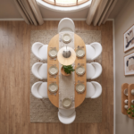 Mango Wood Oval Dining Table & Chairs Set | 8-Seater & 10-Seater Natural Finish - Image 3