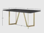 Solid Wood Dining Table with Iron Legs & Chairs (6, 8, 10 Seater) - Image 5