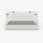 Hovra King Faux Leather Platform Bed Frame with Extended Headboard & Integrated LED Reading Lights - Image 2