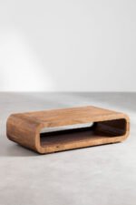 Solid Acacia Wood Coffee Table (120 cm) – Modern Center Table with Open Shelf Storage - Image 6