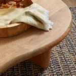 Mango Wood Coffee Table Kidney Bean Shape - Natural Finish - Image 5