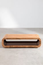 Solid Acacia Wood Coffee Table (120 cm) – Modern Center Table with Open Shelf Storage - Image 2