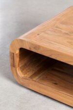 Solid Acacia Wood Coffee Table (120 cm) – Modern Center Table with Open Shelf Storage - Image 4