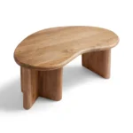 Mango Wood Coffee Table Kidney Bean Shape - Natural Finish - Image 2