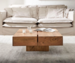 Acacia Wood Square Coffee Table - Natural Finish - Image 4
