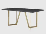 Solid Wood Dining Table with Iron Legs & Chairs (6, 8, 10 Seater) - Image 4