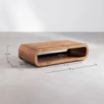 Solid Acacia Wood Coffee Table (120 cm) – Modern Center Table with Open Shelf Storage - Image 7