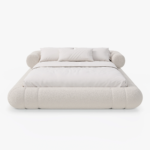 Boucle Upholstery Bed - Ivory Color King Size or Queen Size - Image 8