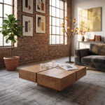 Acacia Wood Square Coffee Table - Natural Finish