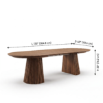 Solid Mango Wood Dining Table Set with Chairs ( 8 or 10 Seater) – Natural Finish - Image 8