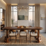 Solid Acacia Wood Square Dining Table Set with Chairs – 6, 8 & 10 Seater Wooden Dining Table for Dining Room