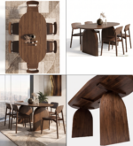 Solid Mango Wood Oval Dining Table with Chairs (6, 8 & 10 Seater) – Walnut Finish - Image 8
