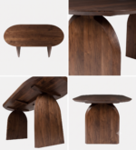 Solid Mango Wood Oval Dining Table with Chairs (6, 8 & 10 Seater) – Walnut Finish - Image 12