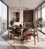 Solid Mango Wood Oval Dining Table with Chairs (6, 8 & 10 Seater) – Walnut Finish