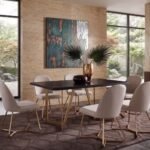 Solid Wood Dining Table with Iron Legs & Chairs (6, 8, 10 Seater)