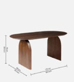Solid Mango Wood Oval Dining Table with Chairs (6, 8 & 10 Seater) – Walnut Finish - Image 5