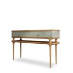 Art of Rajasthan Solid Sheesham Wood 2-Drawer Console Table in Olive Green - Image 8